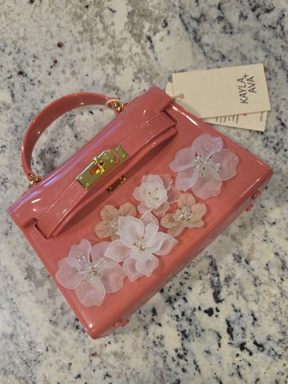 Pink Floral Top-Handle Bag